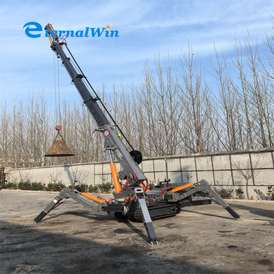 Raggio di lavoro massimo di 8,6 m, gru ragno diesel da 5 tonnellate per progetti di edilizia pesante